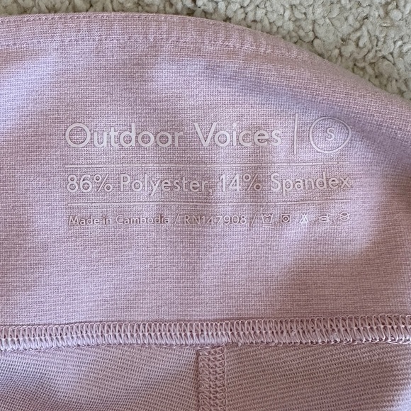 Outdoor Voices Colorblock Pastel Pink & Lilac Full Length Leggings in Small - Picture 2 of 3